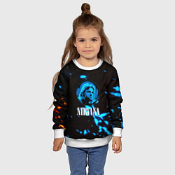 Свитшот детский Nirvana рок бенд краски, цвет: 3D-белый — фото 2