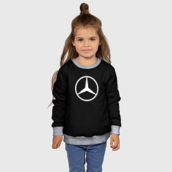 Свитшот детский Mercedes benz logo white, цвет: 3D-меланж — фото 2