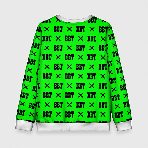 Детский свитшот BBT logo green steel / 3D-Белый – фото 2