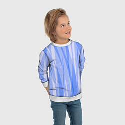 Свитшот детский Полосатый сиренево-голубой пламенный, цвет: 3D-белый — фото 2