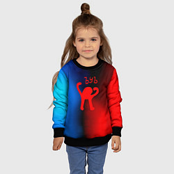 Свитшот детский Ъуь кот мем, цвет: 3D-черный — фото 2