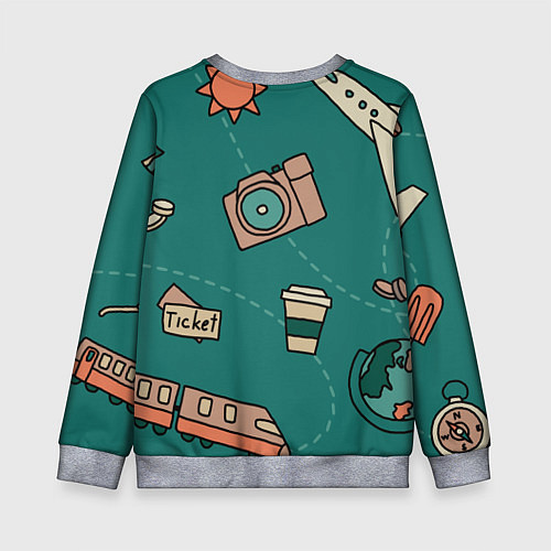 Детский свитшот Предметы для путешествий, транспорт / 3D-Меланж – фото 2