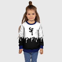 Свитшот детский Sally face разводы красок блэк, цвет: 3D-синий — фото 2