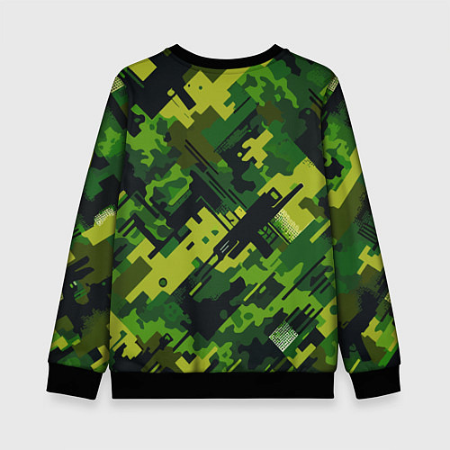 Детский свитшот Camouflage - pattern ai art / 3D-Черный – фото 2