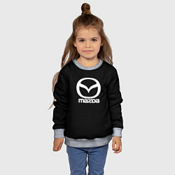Свитшот детский Mazda logo white, цвет: 3D-меланж — фото 2