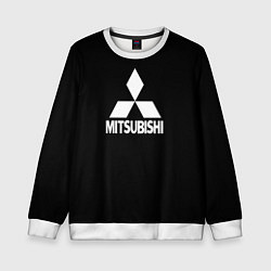 Свитшот детский Mitsubishi logo white, цвет: 3D-белый