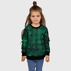 Свитшот детский Чёрно-зелёный абстрактный, цвет: 3D-черный — фото 2