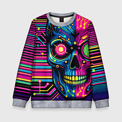 Свитшот детский Pop art skull - ai art, цвет: 3D-меланж