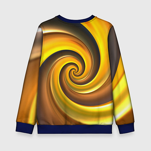 Детский свитшот Модная сова и желтый спиральный фон / 3D-Синий – фото 2