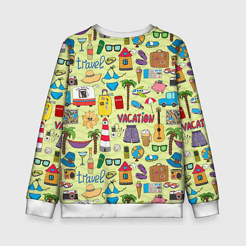 Детский свитшот Vacation travel / 3D-Белый – фото 2