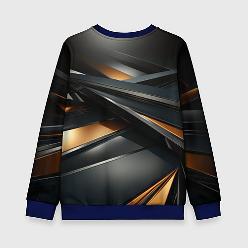 Детский свитшот Черная абстракция геометрия / 3D-Синий – фото 2