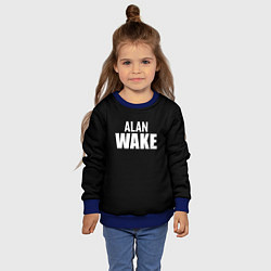 Свитшот детский Alan Wake white logo, цвет: 3D-синий — фото 2