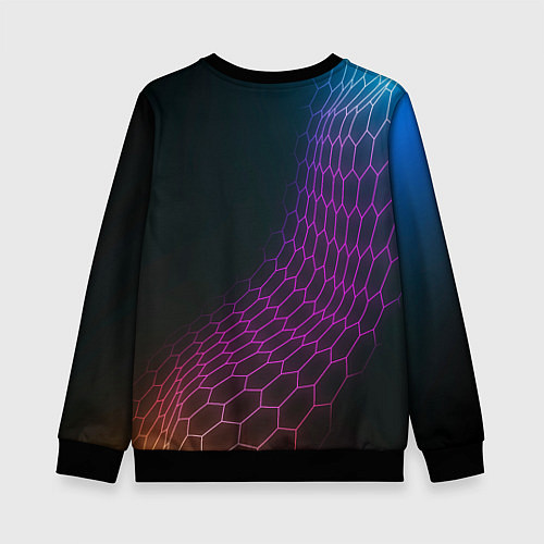 Детский свитшот Mazda neon hexagon / 3D-Черный – фото 2