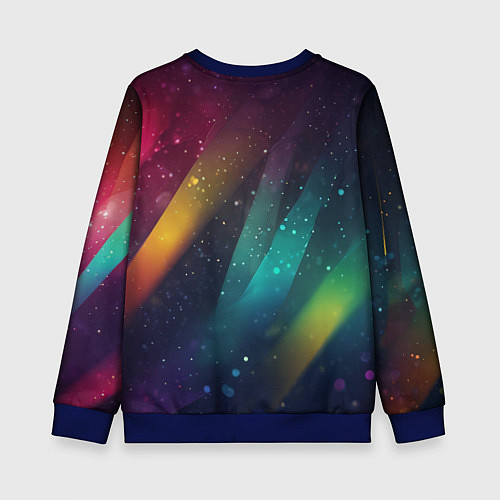 Детский свитшот Неоновые цветные полосы / 3D-Синий – фото 2
