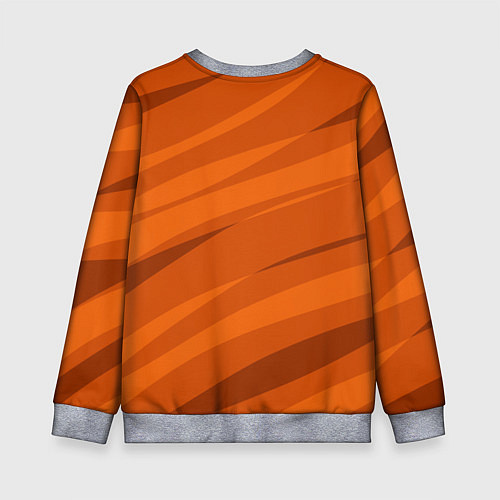 Детский свитшот Тёмный оранжевый полосами / 3D-Меланж – фото 2