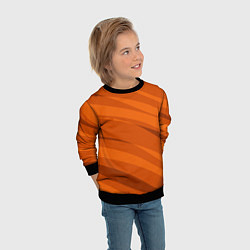 Свитшот детский Тёмный оранжевый полосами, цвет: 3D-черный — фото 2