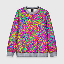 Свитшот детский Паттерн разноцветная мелкая мозаика, цвет: 3D-меланж