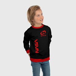 Свитшот детский Nasa space red logo, цвет: 3D-красный — фото 2
