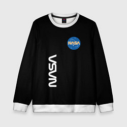 Свитшот детский NASA logo usa space, цвет: 3D-белый