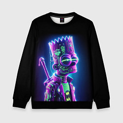 Свитшот детский Bart Simpson cyber ninja - neon glow, цвет: 3D-черный