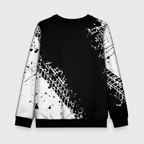 Детский свитшот Митсубиши: следы от шин / 3D-Черный – фото 2