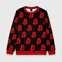 Детский свитшот Bitcoin red logo money