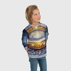 Свитшот детский Elden Ring лого и волшебное золотое кольцо, цвет: 3D-меланж — фото 2