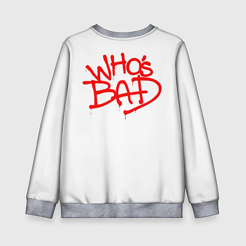 Детский свитшот Michael Jackson whos bad / 3D-Меланж – фото 2