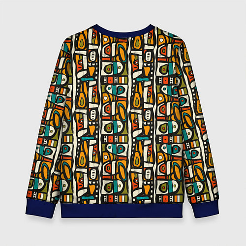 Детский свитшот Африканские этно узоры / 3D-Синий – фото 2
