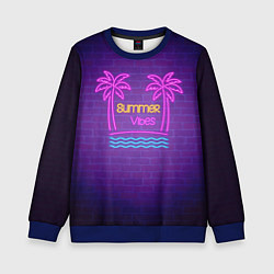 Детский свитшот Неоновые пальмы summer vibes