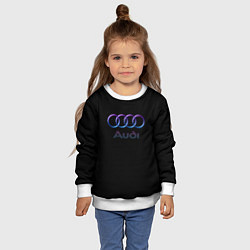 Свитшот детский Audi neon logo, цвет: 3D-белый — фото 2