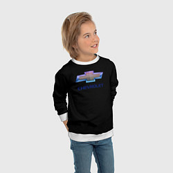 Свитшот детский Chevrolet logo neon, цвет: 3D-белый — фото 2