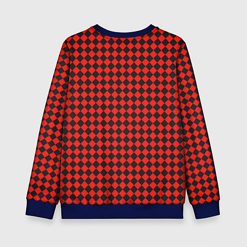 Детский свитшот Паттерн черных квадратов / 3D-Синий – фото 2