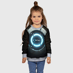 Свитшот детский Portal logo game, цвет: 3D-меланж — фото 2