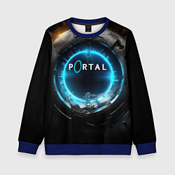 Свитшот детский Portal логотип игры, цвет: 3D-синий