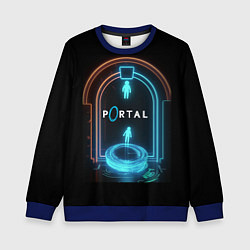 Свитшот детский Portal neon style logo, цвет: 3D-синий