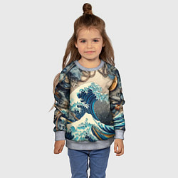 Свитшот детский Collage of all sorts of things and a wave, цвет: 3D-меланж — фото 2