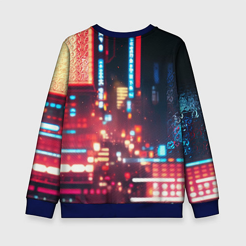 Детский свитшот Девушка-самурай / 3D-Синий – фото 2