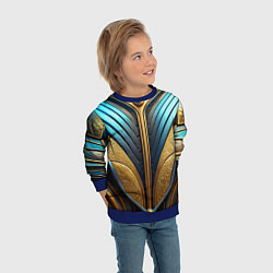 Свитшот детский Объемная футуристичная объемная текстура из кожи, цвет: 3D-синий — фото 2