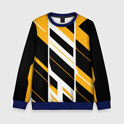 Детский свитшот Black and yellow stripes on a white background