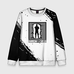 Свитшот детский Rainbow six текстура лого шутер, цвет: 3D-белый