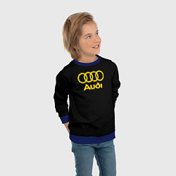 Свитшот детский Audi logo yellow, цвет: 3D-синий — фото 2