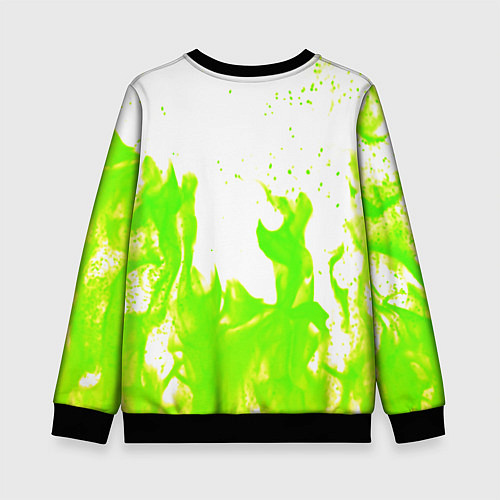 Детский свитшот Кислотный огонь / 3D-Черный – фото 2