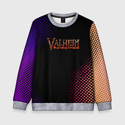 Свитшот детский Valheim logo pattern, цвет: 3D-меланж