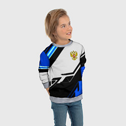 Свитшот детский Россия геометрия текстура, цвет: 3D-меланж — фото 2