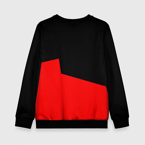 Детский свитшот Амонг ас геометрия красный / 3D-Черный – фото 2