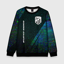 Свитшот детский Atletico Madrid glitch blue, цвет: 3D-черный