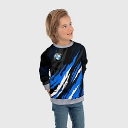 Свитшот детский БМВ - синий гексагон, цвет: 3D-меланж — фото 2