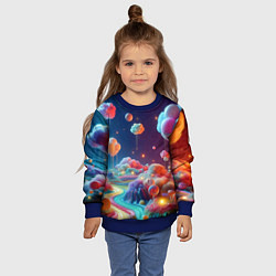 Свитшот детский Planet chupa chups - neon glow, цвет: 3D-синий — фото 2