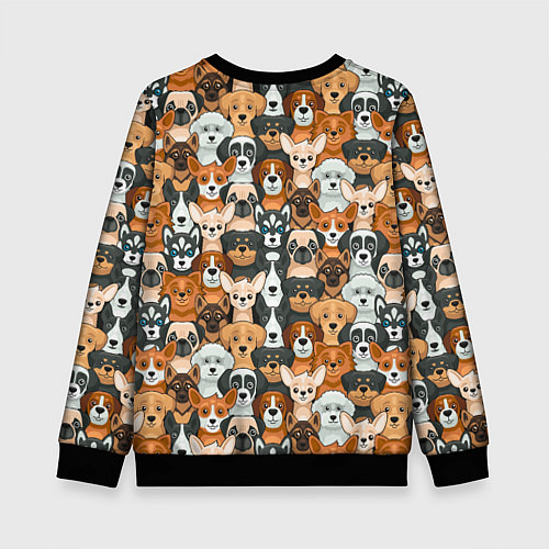 Детский свитшот Мультяшные собачки / 3D-Черный – фото 2